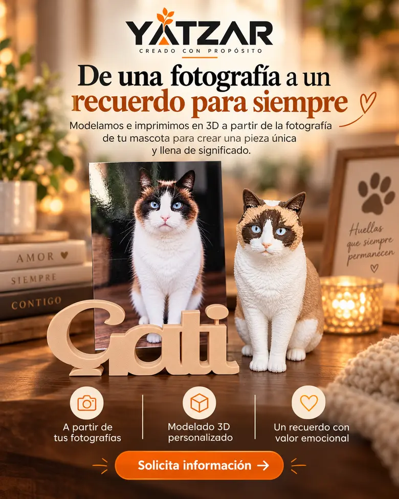 Vista de Figura personalizada de mascota en 3D — Gati